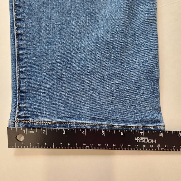 Levi's Ribcage Straight Ankle Jeans 28 Blue Buttonfly High Rise Stretch Denim - Picture 8 of 13